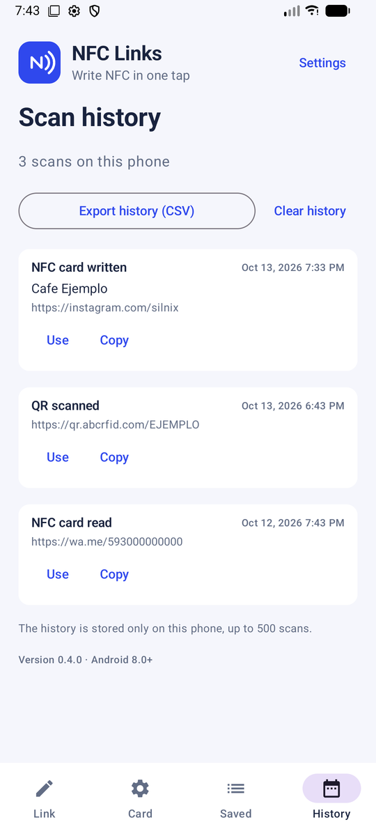 NFC Links · History